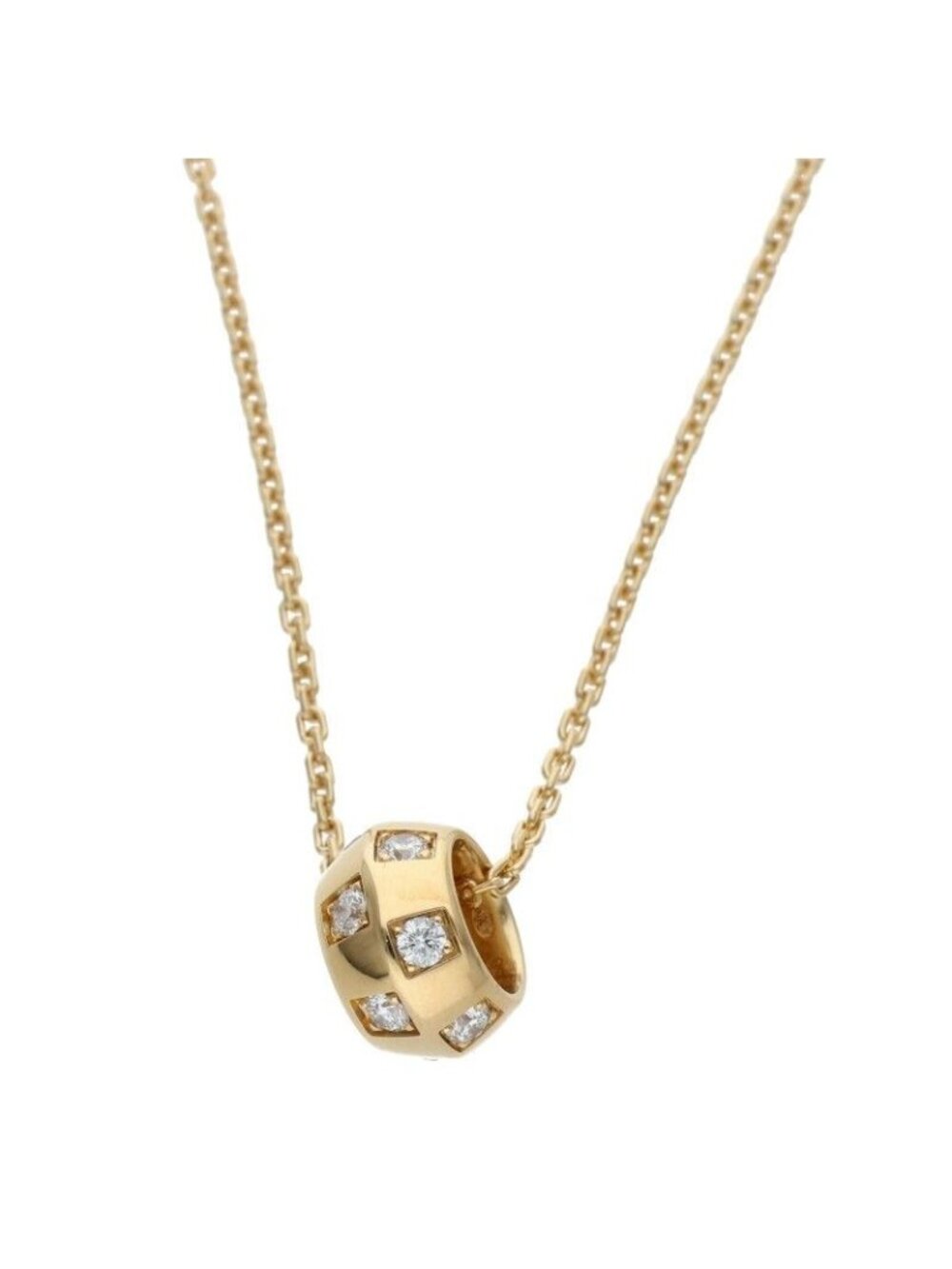 Louis Vuitton le Damier de 18k Yellow Gold Diamond Necklace